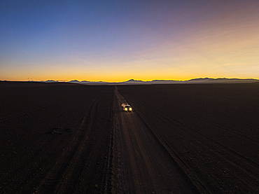 Off-road drive at twilight, Puna, Argentina