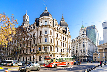 Historic buildings in Plaza de Mayo, the main square of downtown Buenos Aires, Argentina