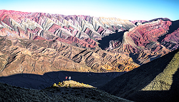 Hikers at Serrania de Hornocal, Humahuaca, Jujuy, Argentina