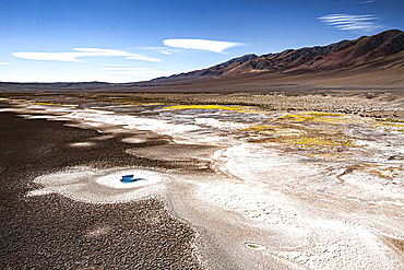 Saline ponds in the high-altitude desert of Ojos del Mar, Tolar Grande, Salta, Argentina