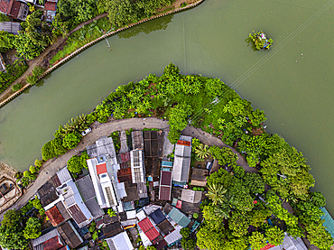 Houses on the banks of the Perfume River, Hue, Central Vietnam