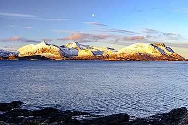 Vestvagoy Island viewed from Henningsvaer, Lofoten Islands, Norway