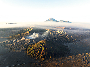 Volcanoes at sunrise, Bromo Tengger Semeru National Park, East Java, Indonesia