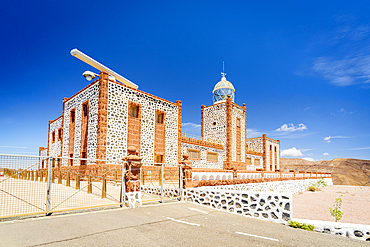 Entallada lighthouse complex on a bright sunny day, Tuineje, Fuerteventura, Canary Islands, Spain