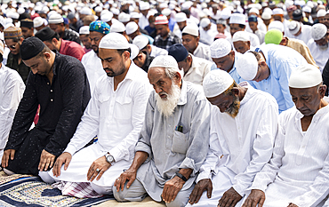 Muslim devotees offer prayers at an Eidgah to celebrate Eid al-Adha in Guwahati, India on 7 June 2025.
