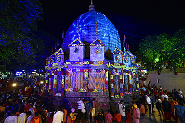 Devotees throng the historic Kamakhya Temple in Guwahati, Assam, one of the most revered Shakti Peethas in India, during a religious festival, showcasing vibrant spirituality and ancient temple architecture in Northeast India.