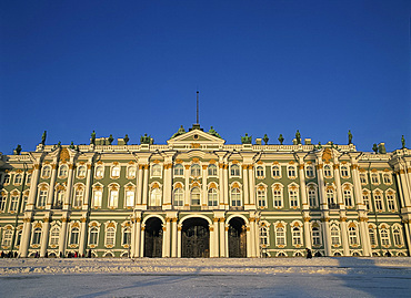 The Winter Palace housing the Hermitage Museum at St. Petersburg, UNESCO World Heritage Site, Russia, Europe