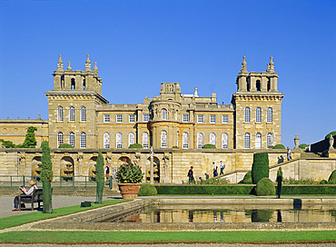 Blenheim Palace and water terrace, Oxfordshire, England, UK, Europe