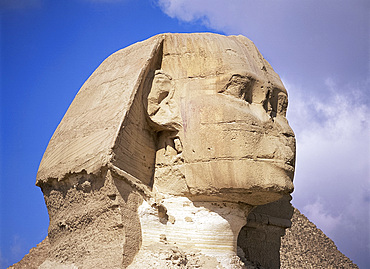 Close-up of the head of the Sphinx, Giza, UNESCO World Heritage Site, Cairo, Egypt, North Africa, Africa