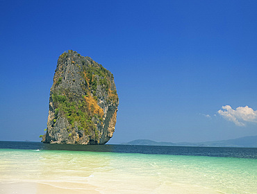 Tall rock island, Ko Poda, at Krabi on the Andaman Coast of Thailand, Southeast Asia, Asia