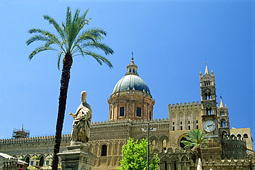 The Norman Cathedral in the city of Palermo on the island of Sicily, Italy, Europe