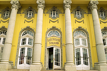 The entrance to the Szechenyi Baths in Budapest, Hungary, Europe