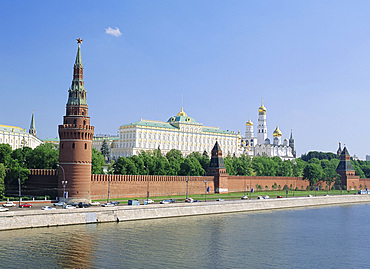 Kremlin churches and the Moskva River, Moscow, Russia