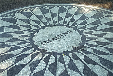 The John Lennon Memorial, Central Park, Manhattan, New York City, United States of America, North America