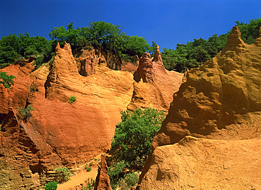 Ochre Cliffs, Rustrel, Vaucluse, France, Europe