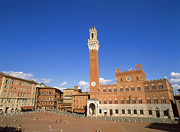 Piazza del Campo and Torre del Mangia, Siena, UNESCO World Heritage Site, Tuscany, Italy, Europe