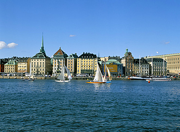 Gamla Stan and sailboats, Stockholm, Sweden, Scandinavia, Europe