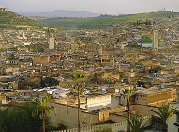 View from Hotel Palais Jamai over Fes el Bali, Fes (Fez), Morocco, North Africa, Africa