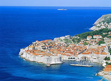 Aerial view of the old town, Dubrovnik, Croatia