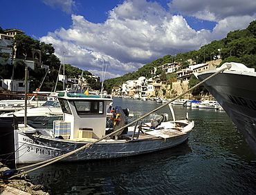 Fishing boats in the harbour at Cala Figuera in Southeast Mallorca *** Local Caption ***