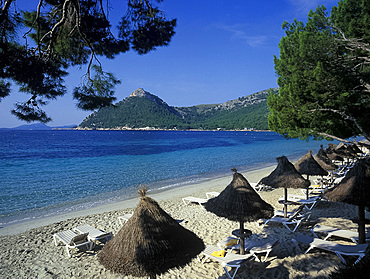 The beach at Hotel Formentor, Formentor Peninsula, Mallorca, Spain *** Local Caption ***