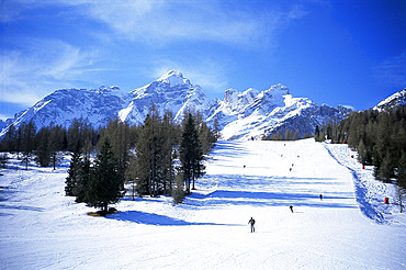 Civetto ski area in the Dolomites, Alto Adige, Italy, Europe