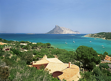 Isola Tavolara from Porto Taverna, east coast, island of Sardinia, Italy, Mediterranean, Europe