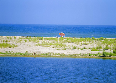 Beach and sea in Wasque Wildlife Refuge, Chappaquidick Island, Martha's Vineyard, Massachusetts, USA *** Local Caption ***