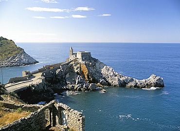 Clifftop church of San Pietro, Portovenere, Liguria, Italy, Europe