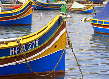 Colourful boat in Marsaxlokk, Malta, Mediterranean, Europe