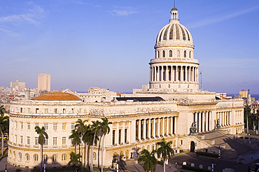 An aerial view of the Capitolio from the Hotel Saratoga in central Havana, Cuba, West Indies, Central America