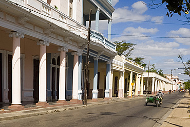 Rows of columns in the Paseo del Prado, the main avenue, Cienfuegos, Cuba, West Indies, Central America