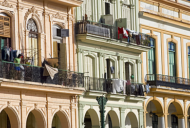 Restored buildings along the Paseo de Marti in central Havana, Cuba, West Indies, Central America