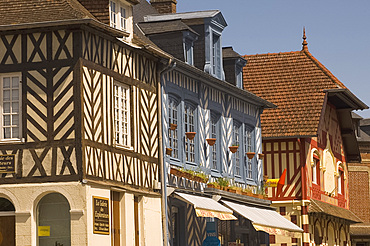 Half timbered houses in Blangy le Chateau, Normandy, France, Europe