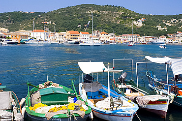 Fishing boats in Gaios, Paxos, Ionian Islands, Greek Islands, Greece, Europe