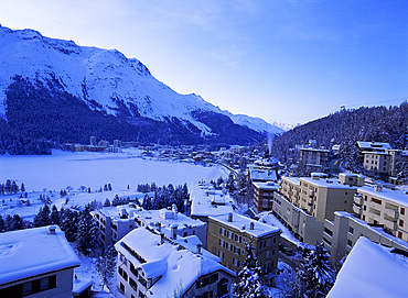 St. Moritz ine arly morning light, Swiss Alps, Switzerland, Europe