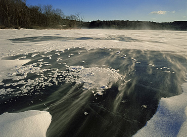 Icy lake, Lake Myosotis, Rensselaerville, New York State, United States of America, North America