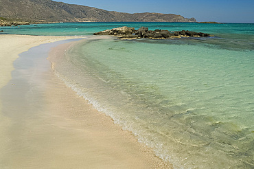 White sand and emerald sea at Elafonisi in western Crete, Greece, Europe