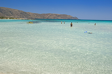 Emerald sea at Elafonisi in western Crete, Greek Islands, Greece, Europe