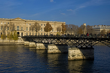 The Pont des Arts, a pedestrian bridge across the River Seine, Paris, France, Europe