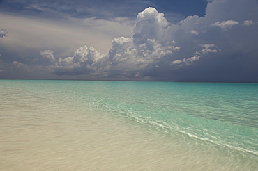 Storm Clouds over the sea at Pink Sands Beach, Harbour Island, The Bahamas, West Indies, Central America