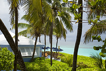 A view toward the beach from The Pink Sands Hotel, Harbour Island, The Bahamas, West Indies, Central America