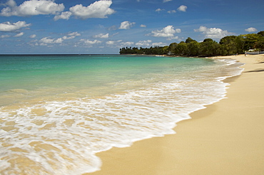 Sea and sand at Gibbes Bay on the West Coast, Barbados, Windward Islands, West Indies, Caribbean, Central America