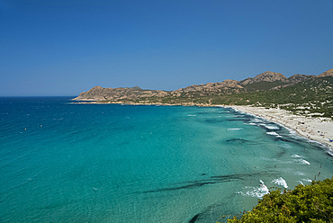 Ostriconi Beach near L'Ile Rousse in the Haute Balagne region of Corsica, France, Mediterranean, Europe