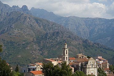 A view of Montegrosso in the Haute-Balagne region of Corsica, France, Europe