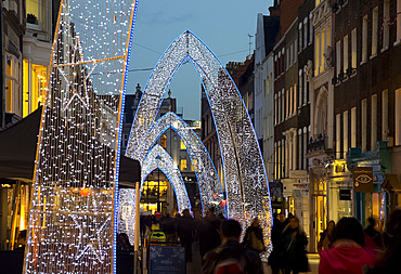 Christmas lights on South Molton Street, London, England, United Kingdom, Europe