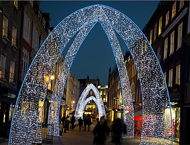 Christmas lights on South Molton Street, London, England, United Kingdom, Europe