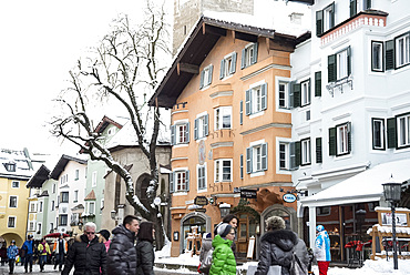 The main shopping street in the ski resort of Kitzbuhel, Austria, Europe