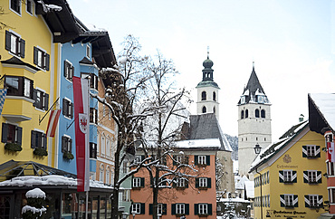 The main shopping street in the ski resort of Kitzbuhel, Austria, Europe