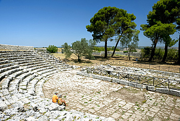 The theatre at Palazzolo Acreide, Province of Syracuse, Sicily, Italy, Europe